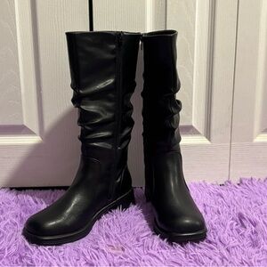 Steven By Steve Madden Black Leather Knee-High Boots
